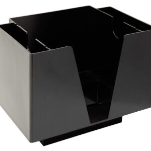 Barcaddy quadratisch mit Fächern für Trinkhalme und Rührstäbchen