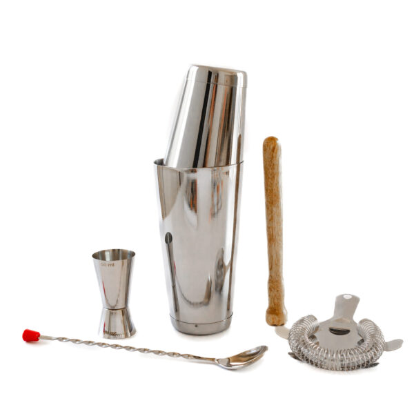 Cocktail-Set aus Edelstahl, 6-teilig