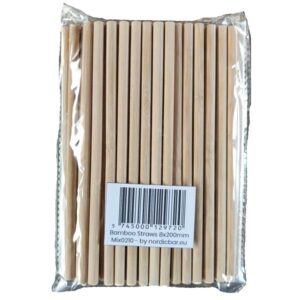 Perfekte Bambus-Trinkhalme 8x200mm, 50 Stück